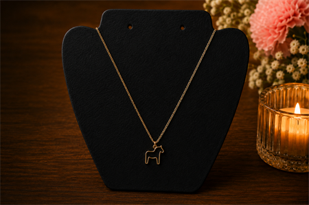 Halsband Dalahäst kontur guldfärgad
